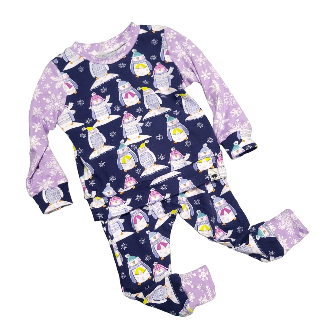 Pajama Set - Purple Penguins