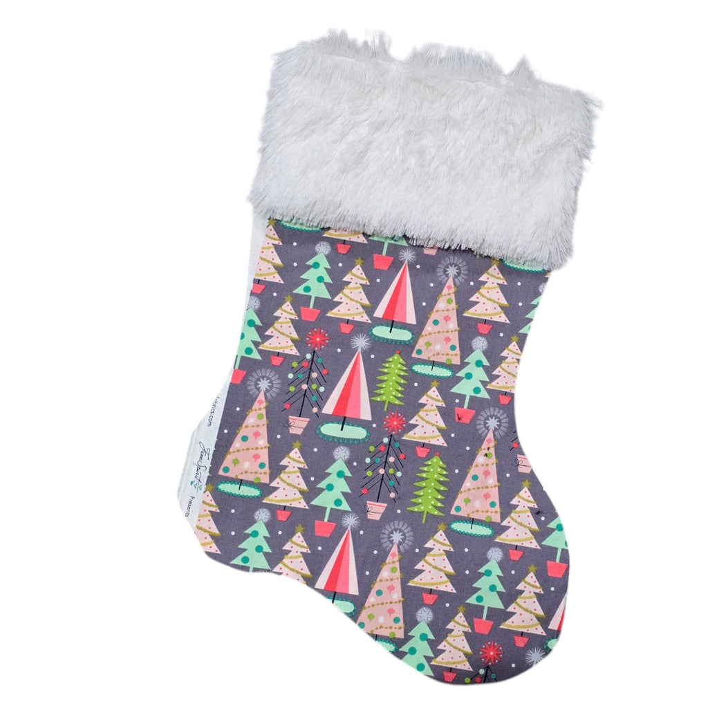 Stocking - Grey Xmas Forrest