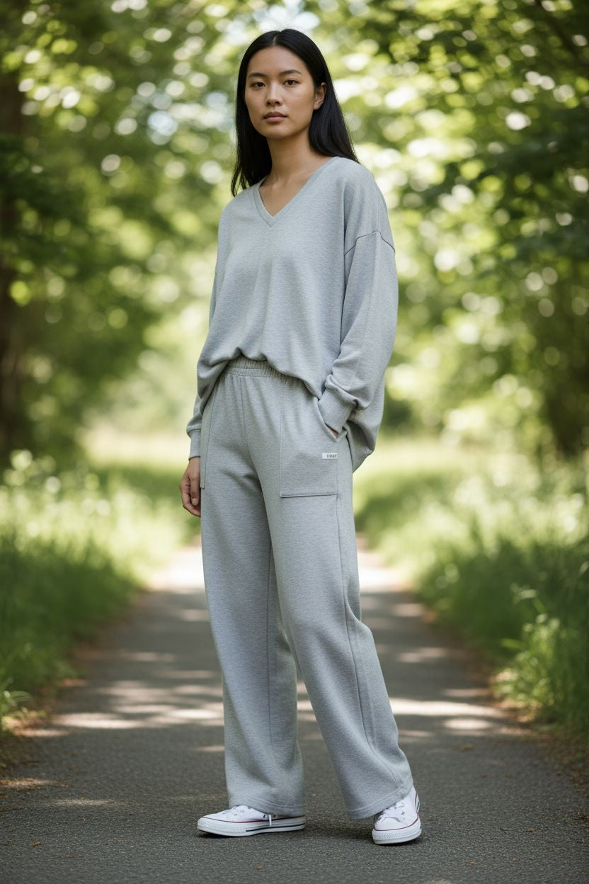 * V-Neck Oversized Crew