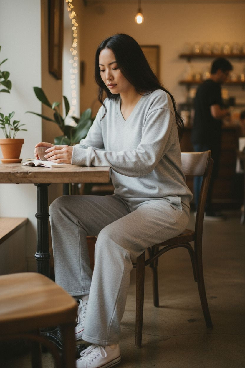 * V-Neck Oversized Crew