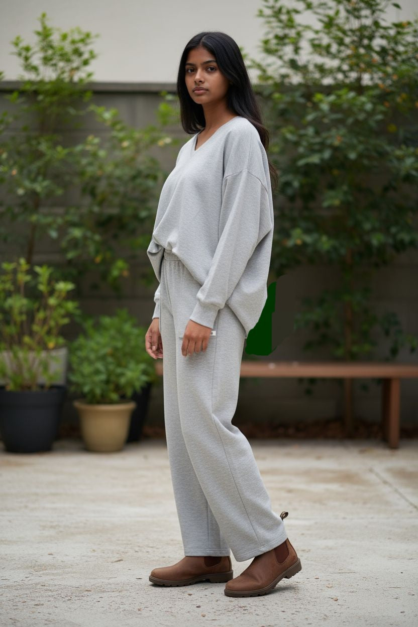 * V-Neck Oversized Crew