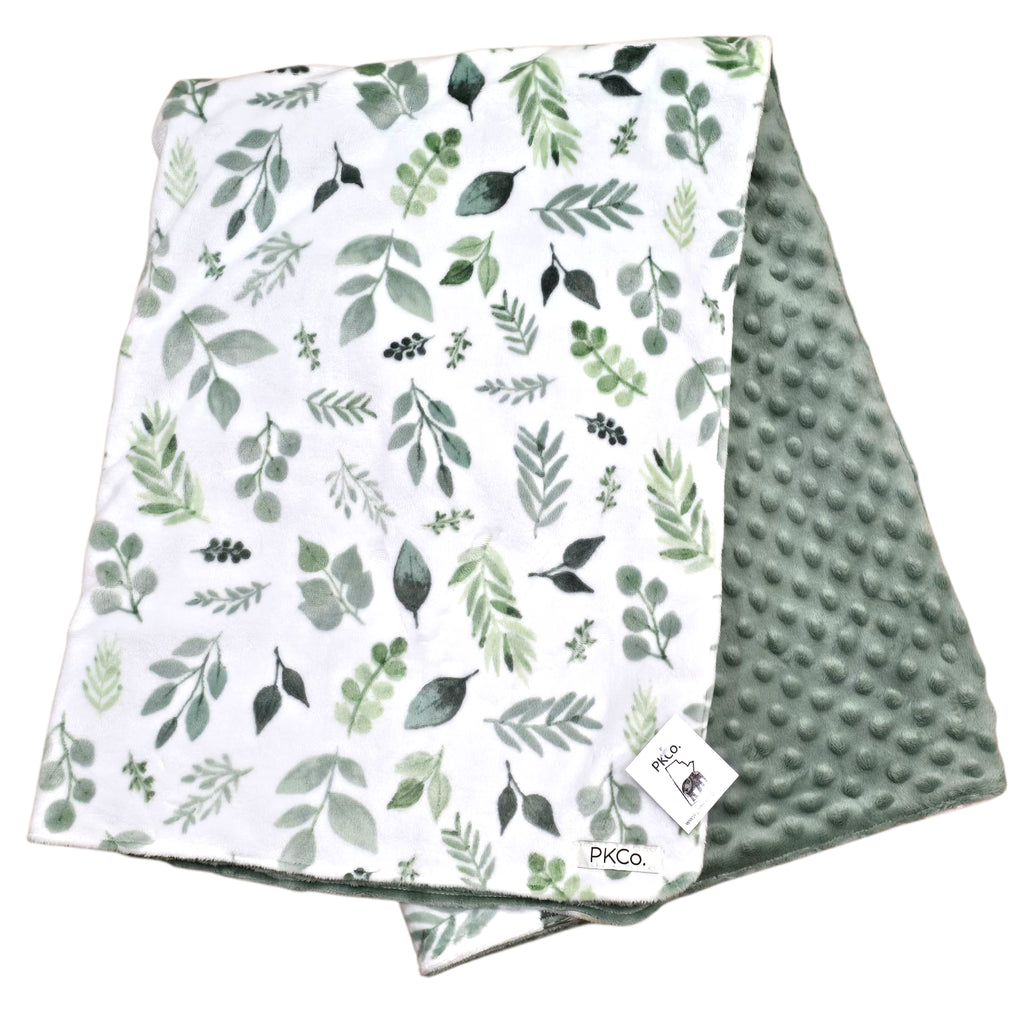 Minky Crib Blanket - Sage