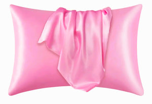 Satin Pillowcase - Pop of Pink